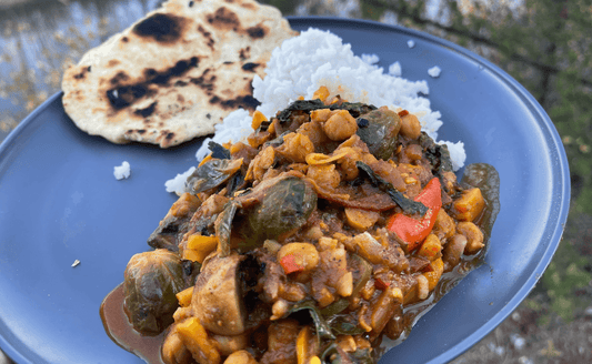 Vegetarian Bush Curry and Fresh Naan